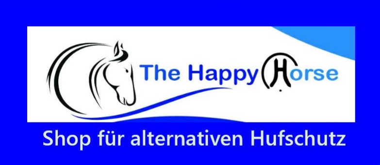 Klebebeschlag mit Klebelaschen für Pferdehufe, The Happy Horse Glue on shoe Rehebeschlag-Logo